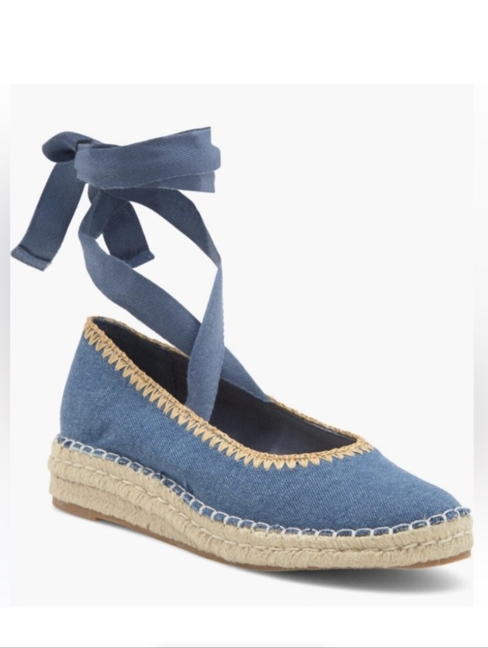 Dolce Vita Denim Blue Espadrille Ankle-Tie Shoes